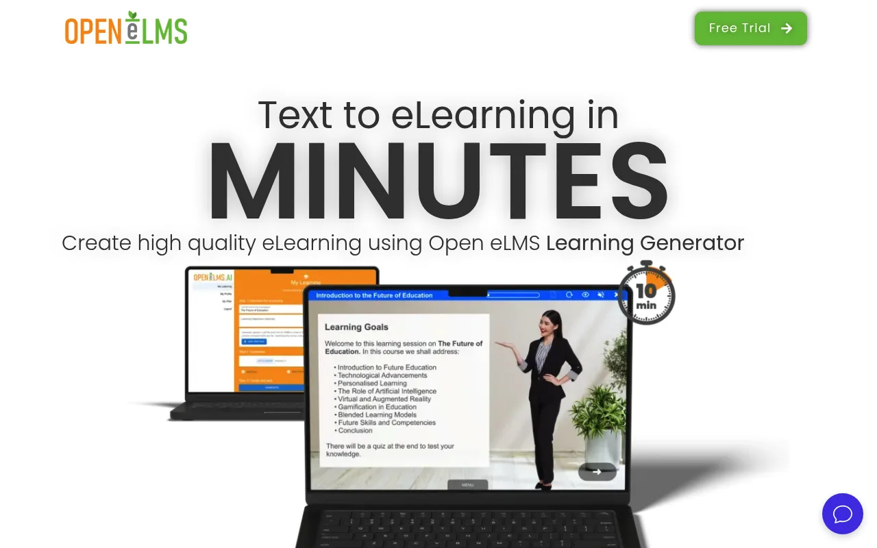 Náhled nástroje Open eLMS Learning Generator