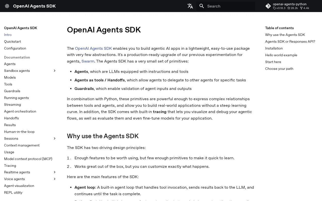 Náhled nástroje openai-agents-python