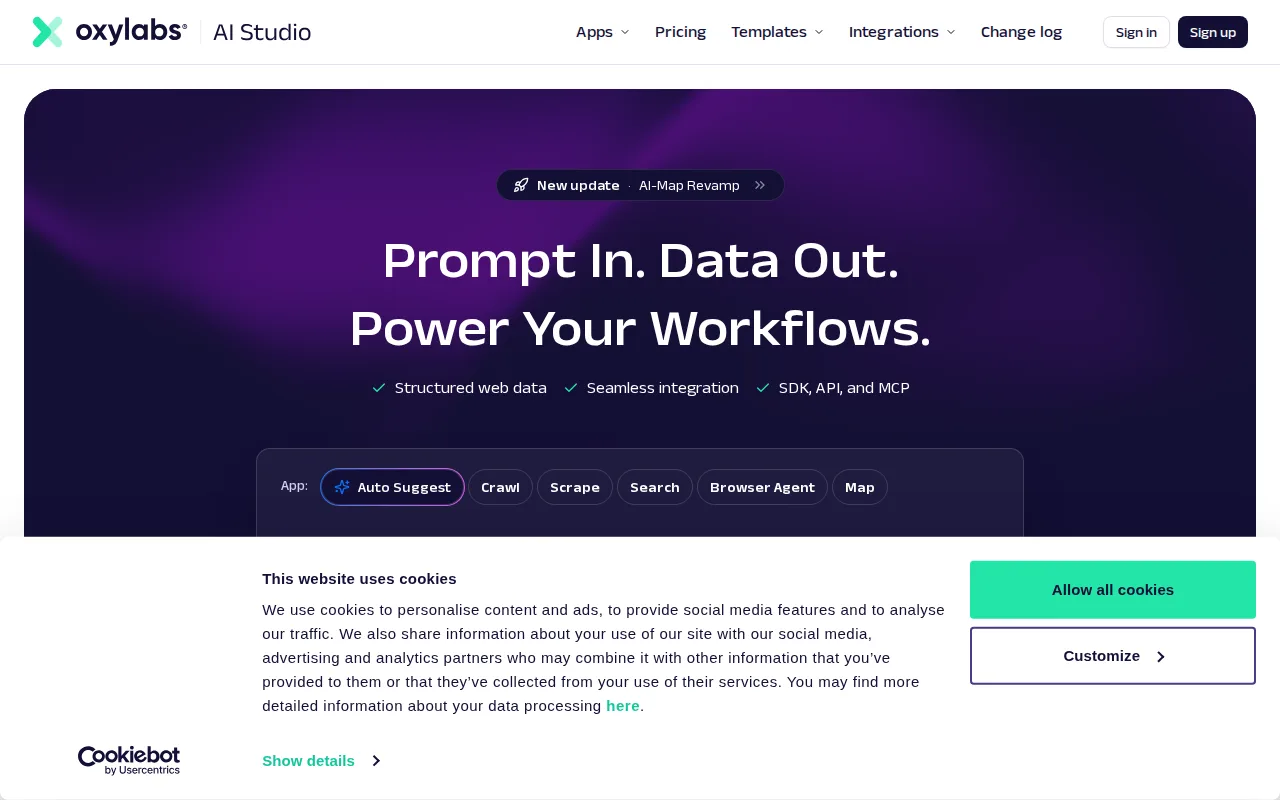 Náhled nástroje oxylabs-ai-studio-py