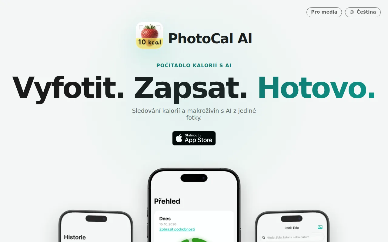 Náhled nástroje PhotoCal: AI Počítač Kalorií