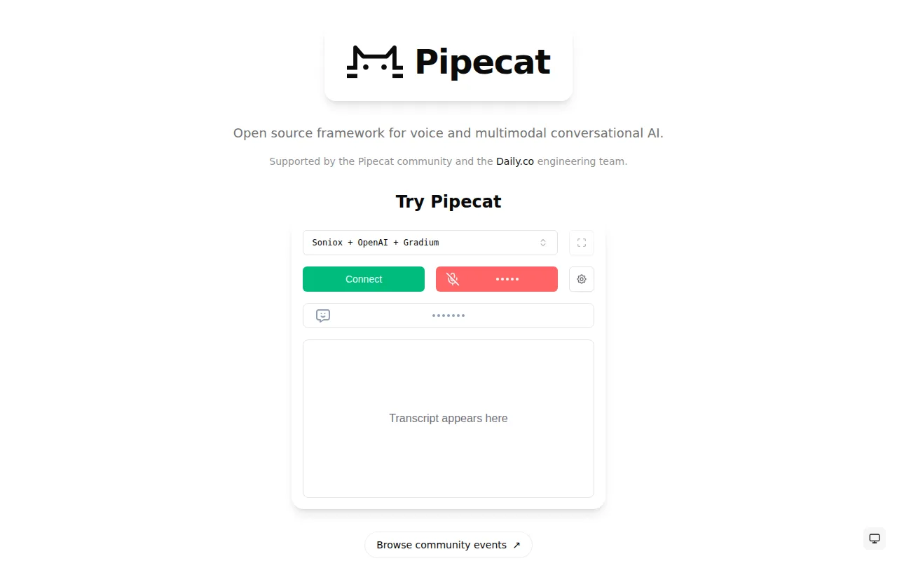 Náhled nástroje pipecat