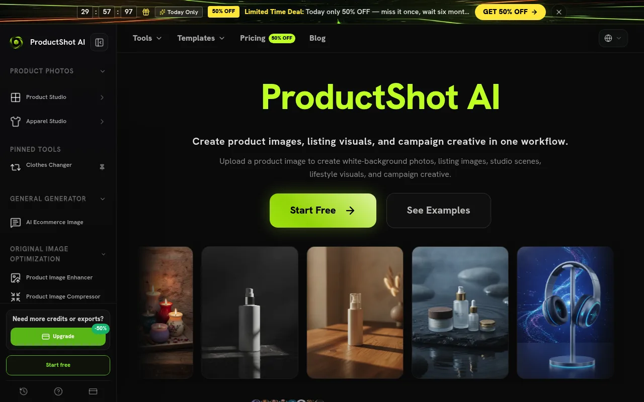 Náhled nástroje ProductShot AI