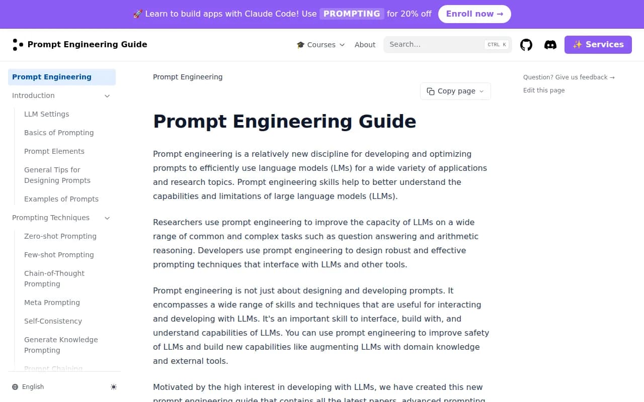 Náhled nástroje Prompt-Engineering-Guide