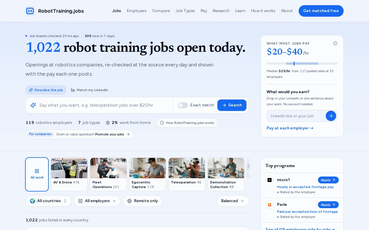 Náhled nástroje RobotTraining.jobs