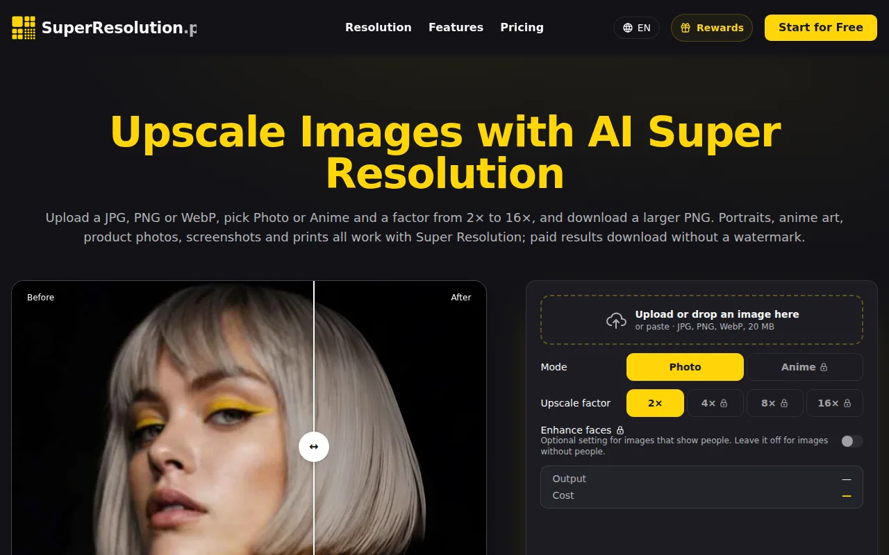 Náhled nástroje Super Resolution