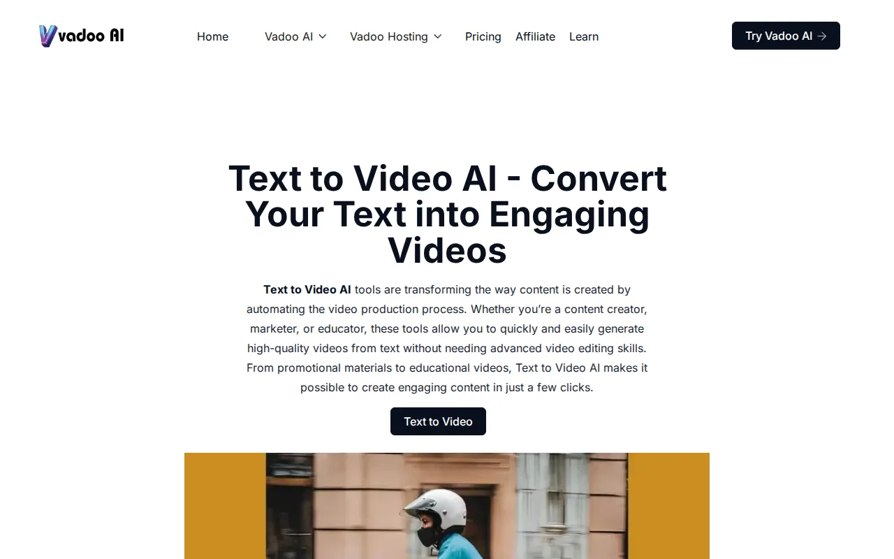 Náhled nástroje Text-To-Video-AI