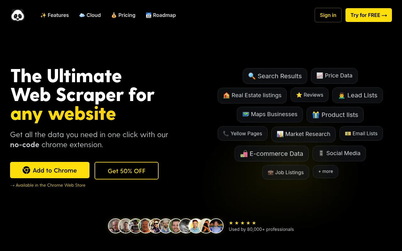 Náhled nástroje Ultimate Web Scraper