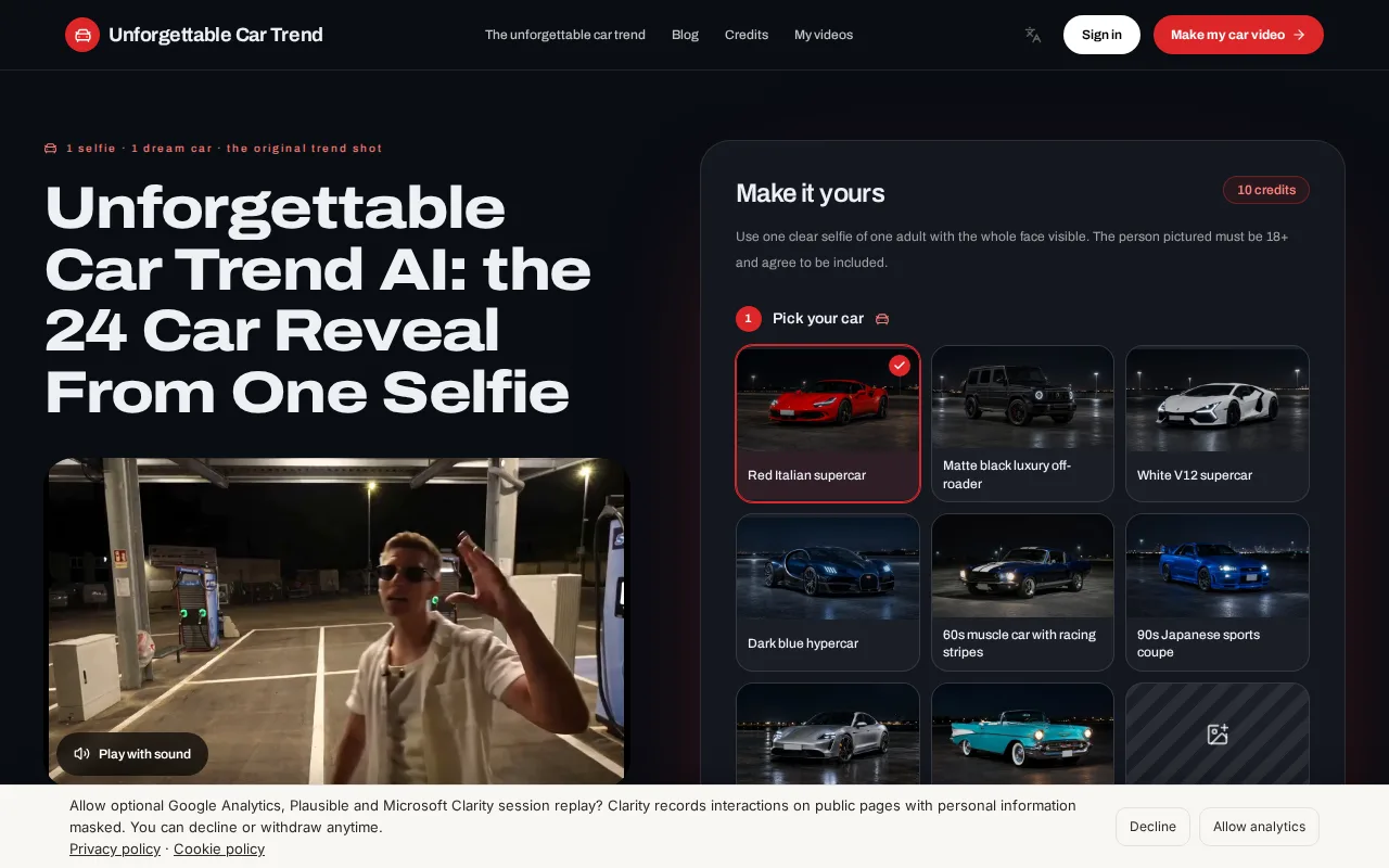 Náhled nástroje Unforgettable Car Trend