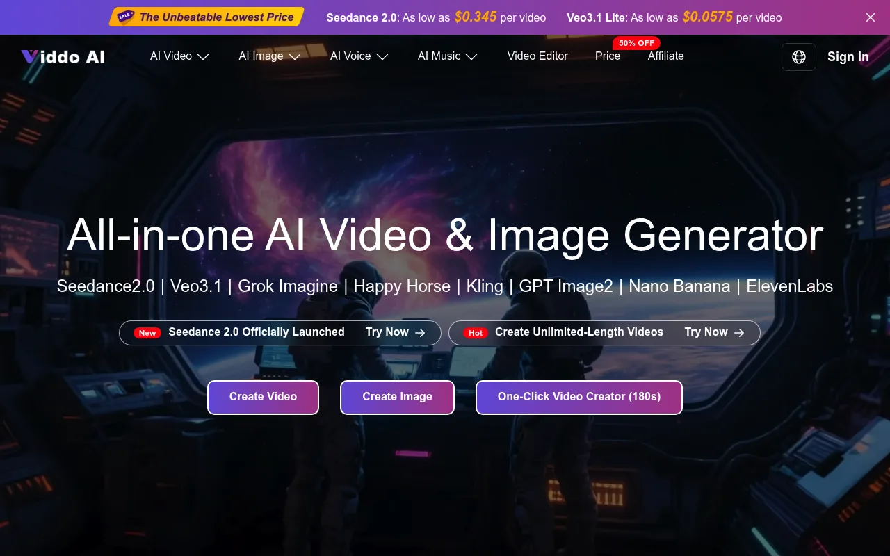 Náhled nástroje Viddo AI - AI Video Generator