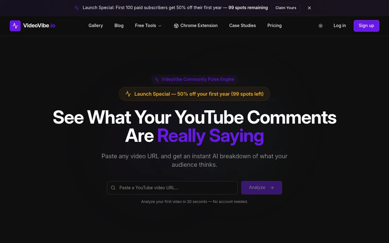 Náhled nástroje VideoVibe.io