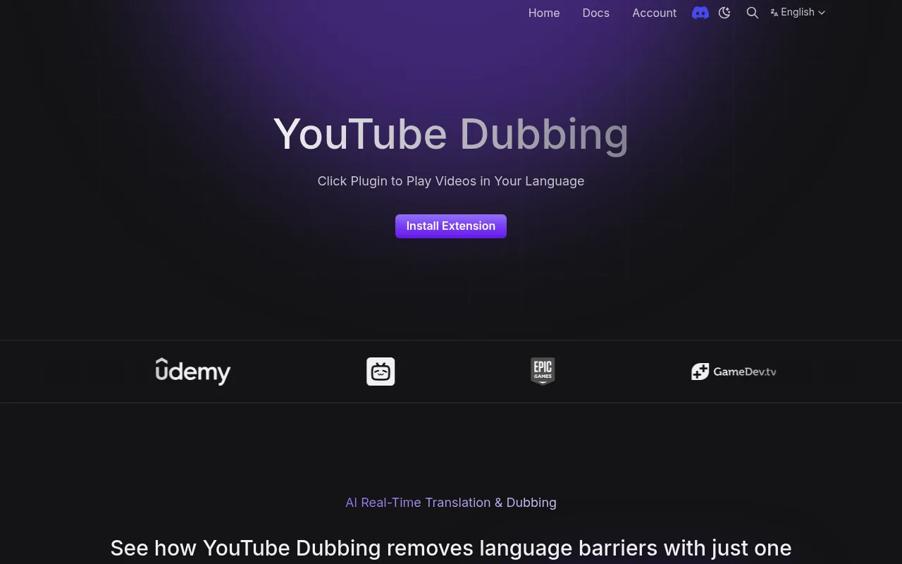Náhled nástroje YouTube Dubbing